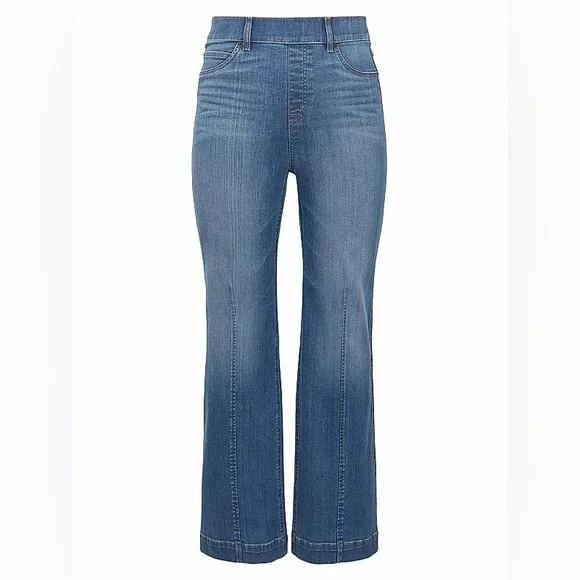 SPANX Seamed Front Wide Leg Jean Vintage Indigo size small petite - Picture 2 of 9